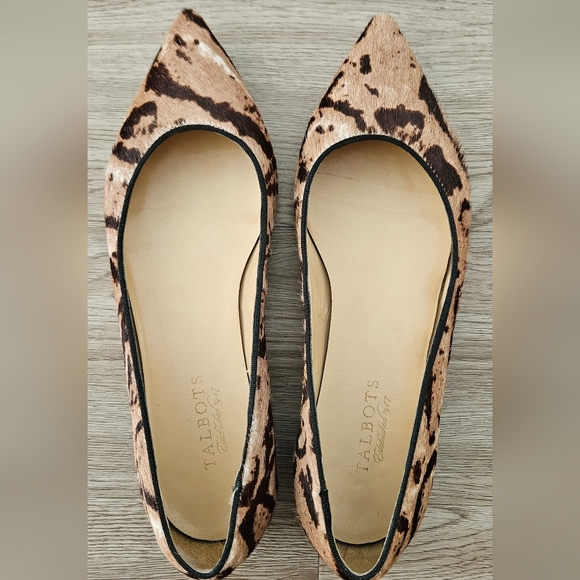 Talbots Calf Hair Pointed Toe Leather Shoes Size 8.5 - Picture 2 of 8